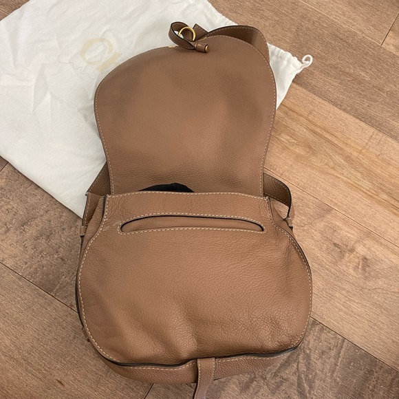 Large Chloe Marcie bag in beige - Picture 2 of 9